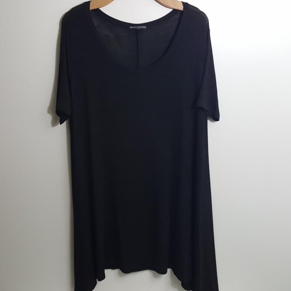 Brandy Melville Black Oversized T-Shirt Dress One Size